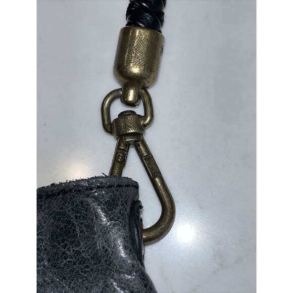 The Sak Indio Black Vintage Finish Leather Hobo Boho Shoulder Bag‎ Charm Braided - Picture 15 of 15